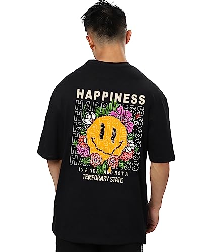 Image of Mens Oversized Printed Half Sleeve Branded Cotton T-Shirt for Mens || Back Printed t Shirts for Men || Oversized t Shirts for Men