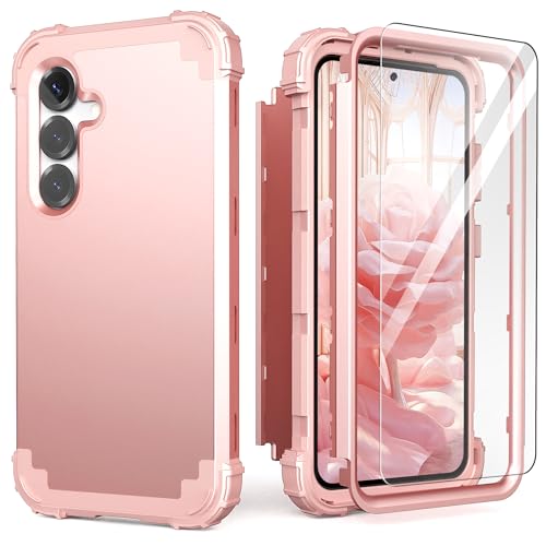 IDweel for Galaxy S25 Plus 5G Case with Screen Protector, Hybrid 3 in 1 Shockproof Heavy Duty Protection Hard PC Bumper+Soft Silicone Protective Full Body Cover for Galaxy S25 Plus 5G 6.6