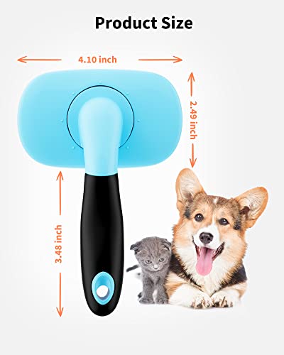 Glendan Dog Brush & Cat Brush- Slicker Pet Grooming Brush- Shedding Grooming Tools(Blue) #TOP4