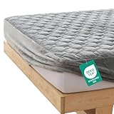 fuwawa 敷きパッド シングル パッド一体型ボックスシーツ 冬 ベッドカバー【TEIJIN マイティトップ中綿使用】ベッドパッド ベッドシーツ マットレスカバー 敷ふとん兼用 洗える 暖かい フランネル 敷き毛布 全周ゴム付き 静電気抑制(100x200x30cm)グレー