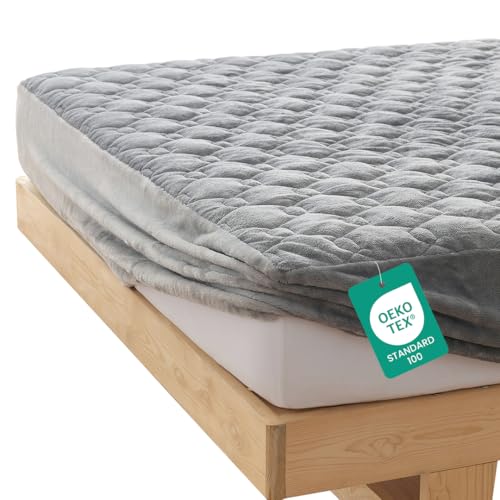 fuwawa 敷きパッド セミダブル パッド一体型ボックスシーツ 冬 ベッドカバー【TEIJIN マイティトップ中綿使用】ベッドパッド ベッドシーツ マットレスカバー 敷ふとん兼用 洗える 暖かい フランネル 敷き毛布 全周ゴム付き 静電気抑制(120x2