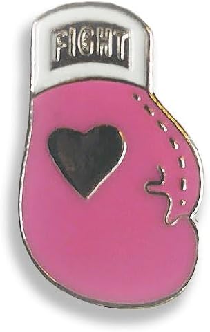 Breast Cancer Awareness Pink Ribbon Boxing Glove Lapel Pin