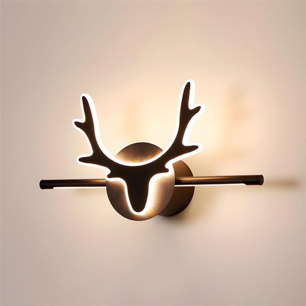 NIUYAO Vanity Light Antique Antler Shape Style Wall Sconce Third Gear Dimming Wall Lamp Fixture Over Mirror for Bathroom -23.5"