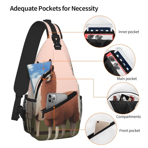 Mochila Sling Casual para Hombre y Mujer Negra miniatura 5