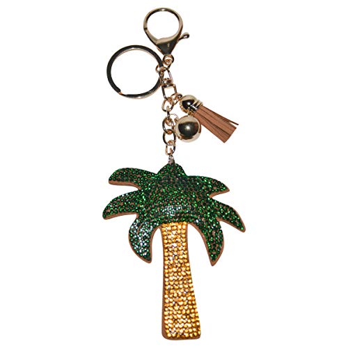 Popfizzy Palme Bling Schlüsselanhänger für Frauen Mädchen - Kristall Geldbörse Charm - Rucksack Charms, Palme (Gold), Einheitsgröße