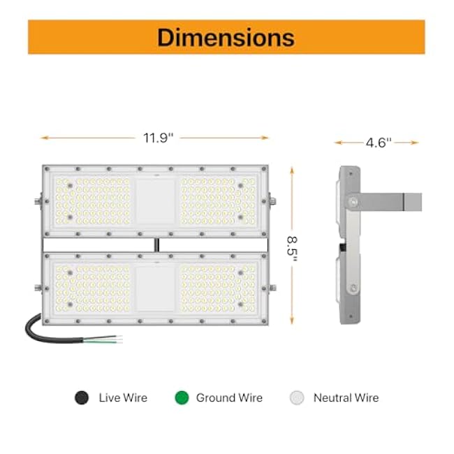 Flood Light 200W 5000K 2Pack