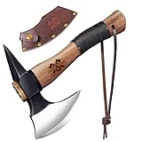 Grumpy Bear 11' Survival Axe Camping Hatchet – Forged High Carbon Steel Blade with Walnut Wood Handle – Shock-Absorbing, Anti-Slip Grip – Ideal for Bushcraft, Wood Splitting & Outdoor Adventures