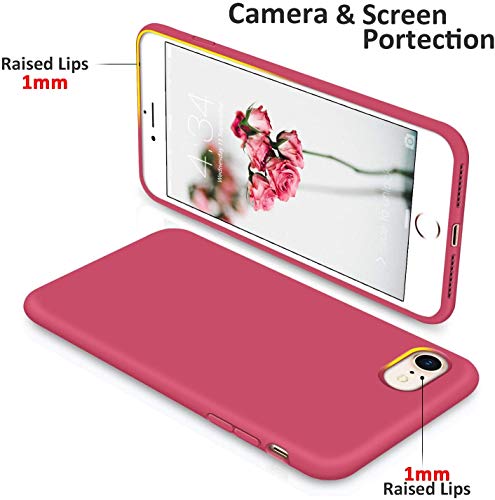 Image of VONZEE Microfiber Candy Case Compatible for iPhone 6 /6S Smooth Touch Cushion Liquid Soft Silicone Gel Rubber Phone Cases Full Body Protective Shockproof Back Cover|4.7 inch|Solid (Wine Red)