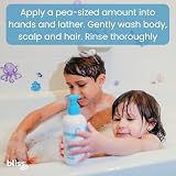 Bliss Baby Shampoo and Body Wash, Premium 2-in-1 For Babies, Toddlers & Kids, Unscented & Hypoallergenic - Gentle Baby Soap - Vegan, Hydrating For Sensitive Skin - Avocado, Shea Butter & Calendula