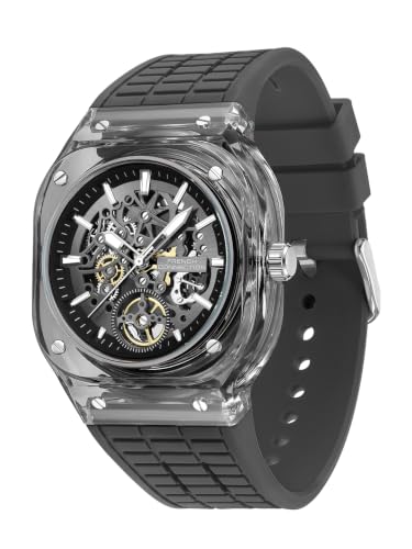 Image of French Connection | Skeleton Dial | Transparent Acrylic Case | Silicone Strap | Quartz Watch for Men - FCG01