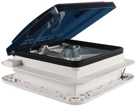 Caravan Shower Roof Hatch 12V Led Light Vent Exhaust Fan For Rv,Bidirectional Air Extraction,Stable And Quieter,Caravan Roof Vent Fan,Hole Size 280 * 280mm