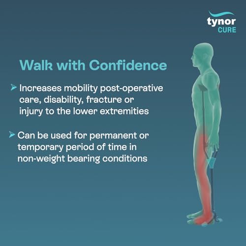 Image of Tynor Skipper Axilla Crutch - Lightweight Underarm Crutches, 110 Kg Weight Capacity, Adjustable Height, Ergonomic Design for Comfort & Stability | Pack of 1 (Universal size, Black)
