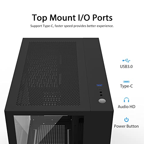 Szd S580 Atx Mid-Tower Pc Gaming Case, Front I/O Usb Type-C Port, Dual Tempered Glass Side Panel, Magnetic Design Dust Filter, Water-Cooling Ready (Black) #TOP3