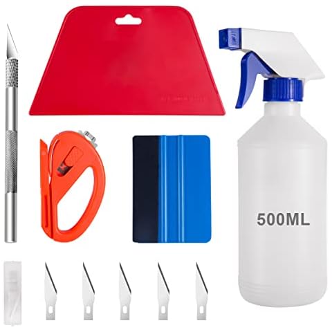 Luxiv Window Tint Application Tools Kit, 5 Pcs Vehicle Glass Protective Film Installing Tool Car Window Squeegee Automotive Scrapers Tint Cover