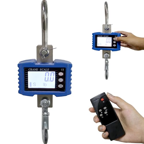 Bigorenda Digital Hanging Scale,4410LB/2000KG Digital Crane Scale,High Precision Heavy Duty Industrial Crane Scale LCD Backlight Remote Control,Unit Change/Data Hold/Tare/Zero,for Fishing,Deer,Factory