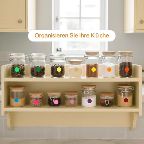 Elalove 1920 Stück bunte Klebepunkte (20 Farben) - 16 mm runde Aufkleber selbstklebend für Organisation, Büro, Schule, Basteln