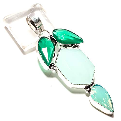 Pendentif en calcédoine verte et argent, le cadeau unique pour marquer la vie