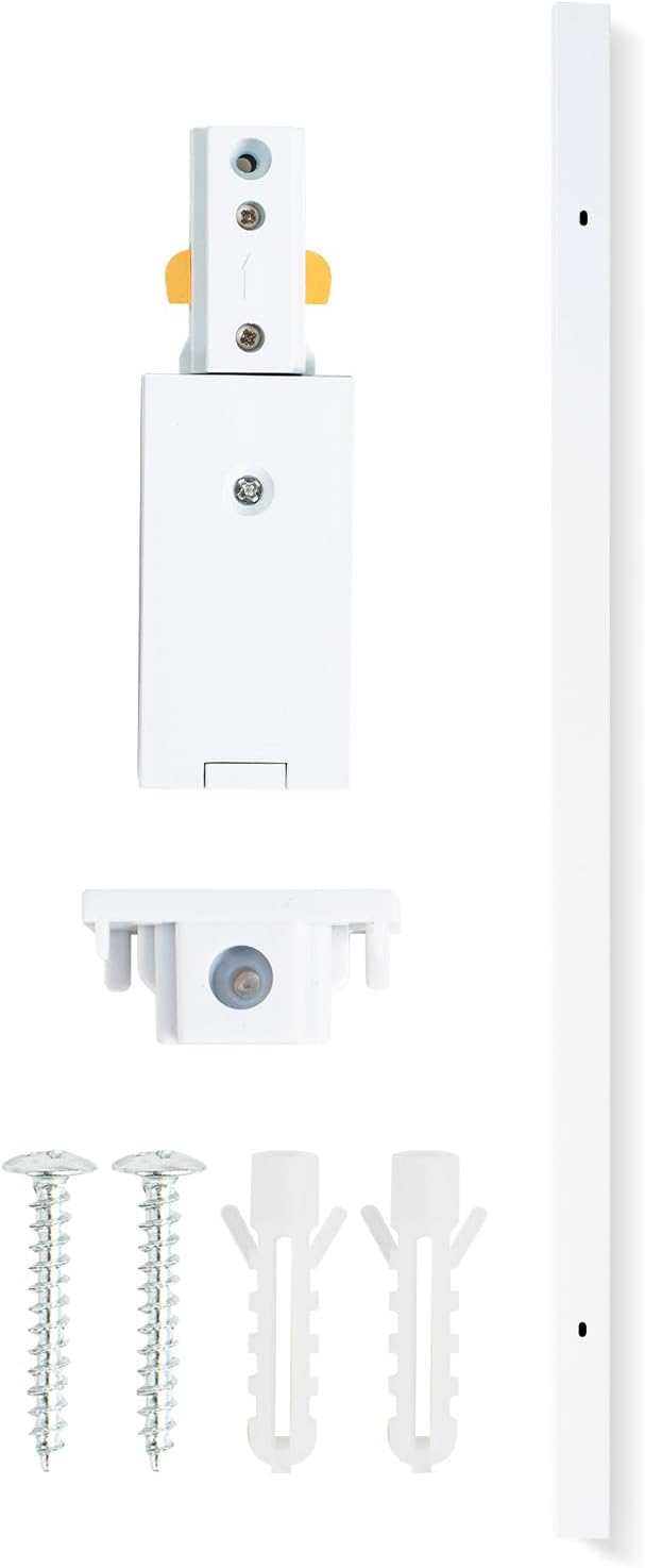 VANoopee H Track Lighting Rails Kit, 6.6FT H Type Track Rails White with End Caps and Live End Feed Connector, Compatible with Single Circuit 120V H Style Track System, for H LED Track Lighting Heads