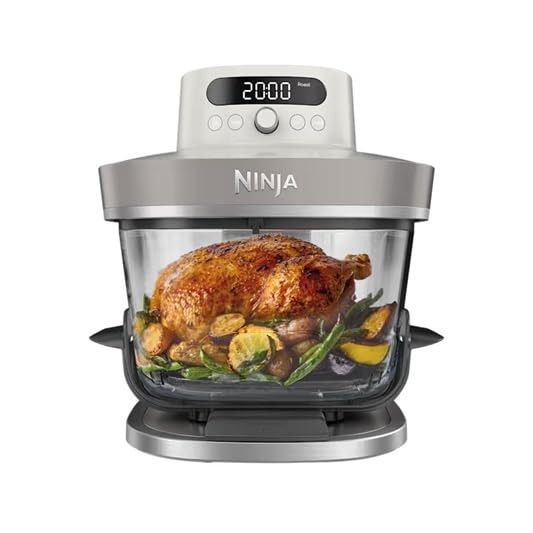 Ninja Crispi Pro Glass Air Fryer, 6-in-1, Bone, AS101LG | Max crisp, air fry, bake, roast, recrisp, dehydrate, 1800W, 450F max, 6Qt, 2.5Qt containers