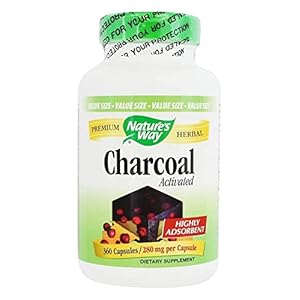 Nature’s Way Activated Charcoal, Binds Unwanted Materials and Gas*, 560mg per Serving, 360 Capsules