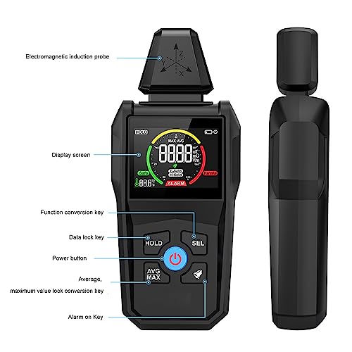 Medidor EMF con pantalla LCD retroiluminada y alarma sonora miniatura 7