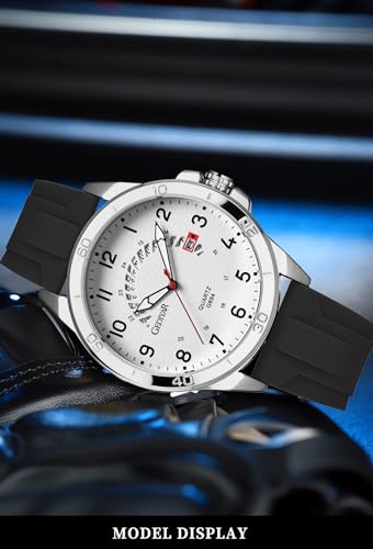 Image of Waterproof Watch Analog Military Stylish Durable Timepiece for Men Boy Sports Wrist Quartz Watches,Silicone Strap