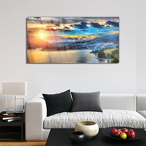 Tableau acrylique 120x60 cm de montagnes pour la décoration du salon - 3