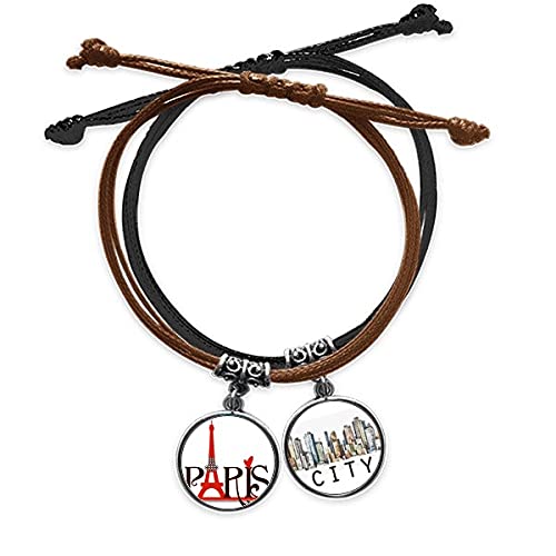 Bracelet de France Tour Eiffel en cuir, le cadeau souvenir idéal