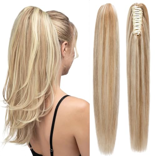 FUOTONBUTY Claw Clip Ponytail Extension 100% Real Remy Human Hairpiece