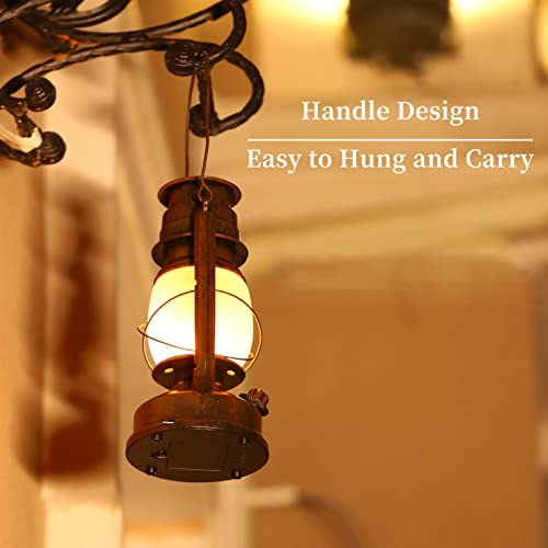 Led Vintage Lantern, Realistic Flicker Flame Outdoor Hanging Lantern Battery Operated Camping Night Lights With Remote Landscape Decorative For Garden Patio Deck Yard Path 2 Pack, Copper #TOP4