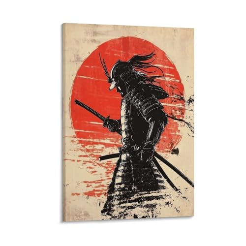 Toile de samouraï japonais impression murale haute définition 40x60