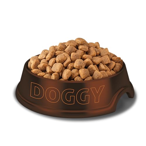 DOGGY Dog Rind Adult, 5 x 1 kg, Trockenfutter mit hohem Fleischanteil für ausgewachsene Hunde, getreidefreies Hundefutter mit Lachsöl, Made in Germany