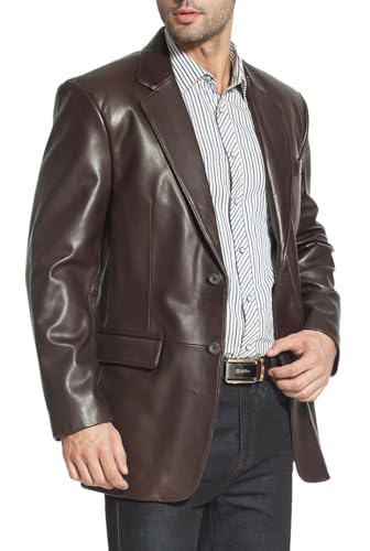 BGSD Men Richard Classic Leather Blazer Lambskin Sport Coat Jacket (Regular, Big & Tall and Short)3