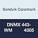 Sandvik Coromant, DNMX 443-WM 4305, T-Max P Insert for Turning, Carbide, Diamond 55?, Neutral Cut, 4305 Grade, Ti(C,N)+Al2O3+TiN, Wiper, Inveio? Coating Technology (Pack of 10)
