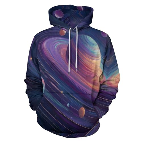Sweat à capuche Saturne pull décontracté crewneck espace