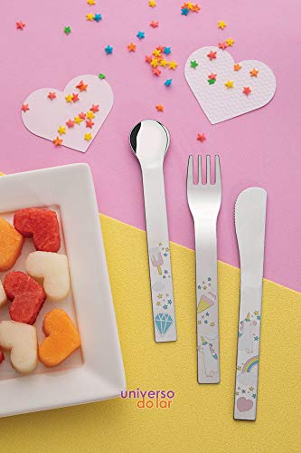 Jogo De Talheres Infantil Tramontina Em Aço Inox 3 Peças Tramontina Inox Jg.talher.aco Inox Fem.3pc.