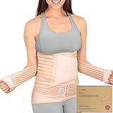 KeaBabies Envoltura De Recuperación De Apoyo del Vientre Posparto 3 en 1 - Banda De Vientre para Posnatal, Embarazo, Maternidad - Fajas para Mujeres Body Shaper (Classic Ivory, M/L)