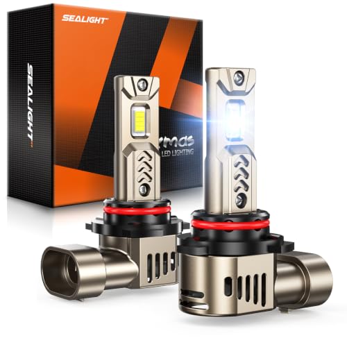 Image of SEALIGHT 9005 /HB3 LED Bulbs, 45,000LM 1000% Super Brighter, 1:1 Real Size, 6500K Cool White, 70,000Hrs Long Service Life with Cooling Fan, Plug and Play, Pack of 2