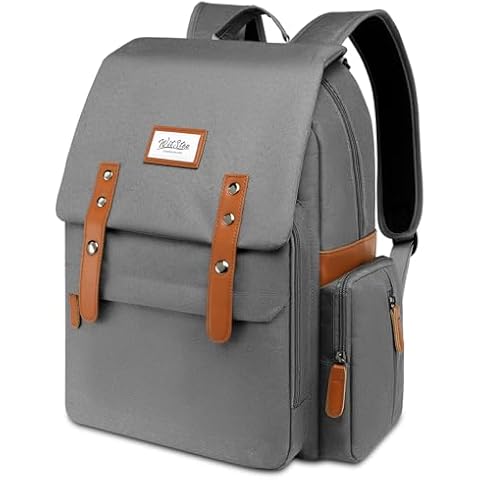 WITSTEP Diaper Bag Backpak with the flap, Vintage Style Large Capacity Diaper Bag Large Capacity Top Open Wide Open Flap Cover