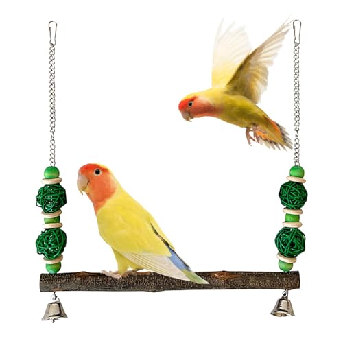 Altalene per uccelli per pappagallini, altalena per uccelli da compagnia - Amaca durevole per uccelli, altalena per pappagalli in legno, amaca versatile per, giocattolo altalena per uccelli