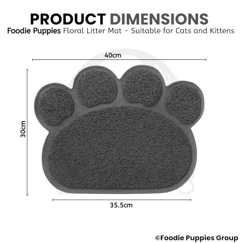 Image of Foodie Puppies Cat Litter & Food Mat with Non-Slip and Waterproof Backing - (Paw Mat - Small) (30x40cm), Great Scatter Control, Keep Floors Clean, Soft on Sensitive Kitty Paws