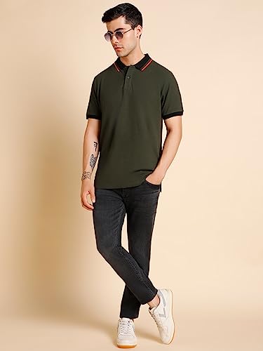 Image of Dennis Lingo Men's Solid Polo Regular Fit T-Shirt (Cotton Polo)