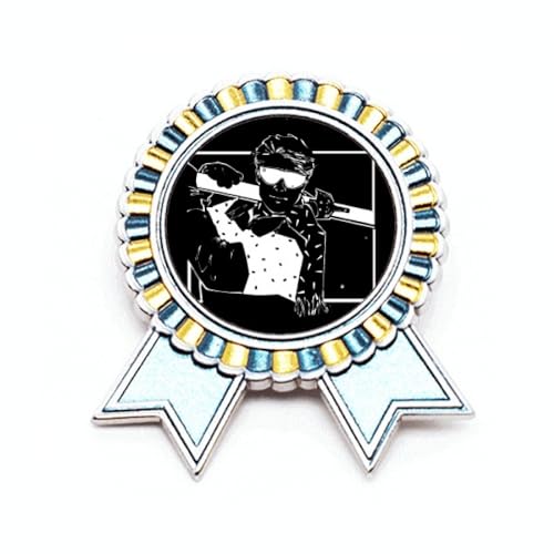 Broche noire ski cadeau de sport d'hiver - Médaille de prix en métal taille M