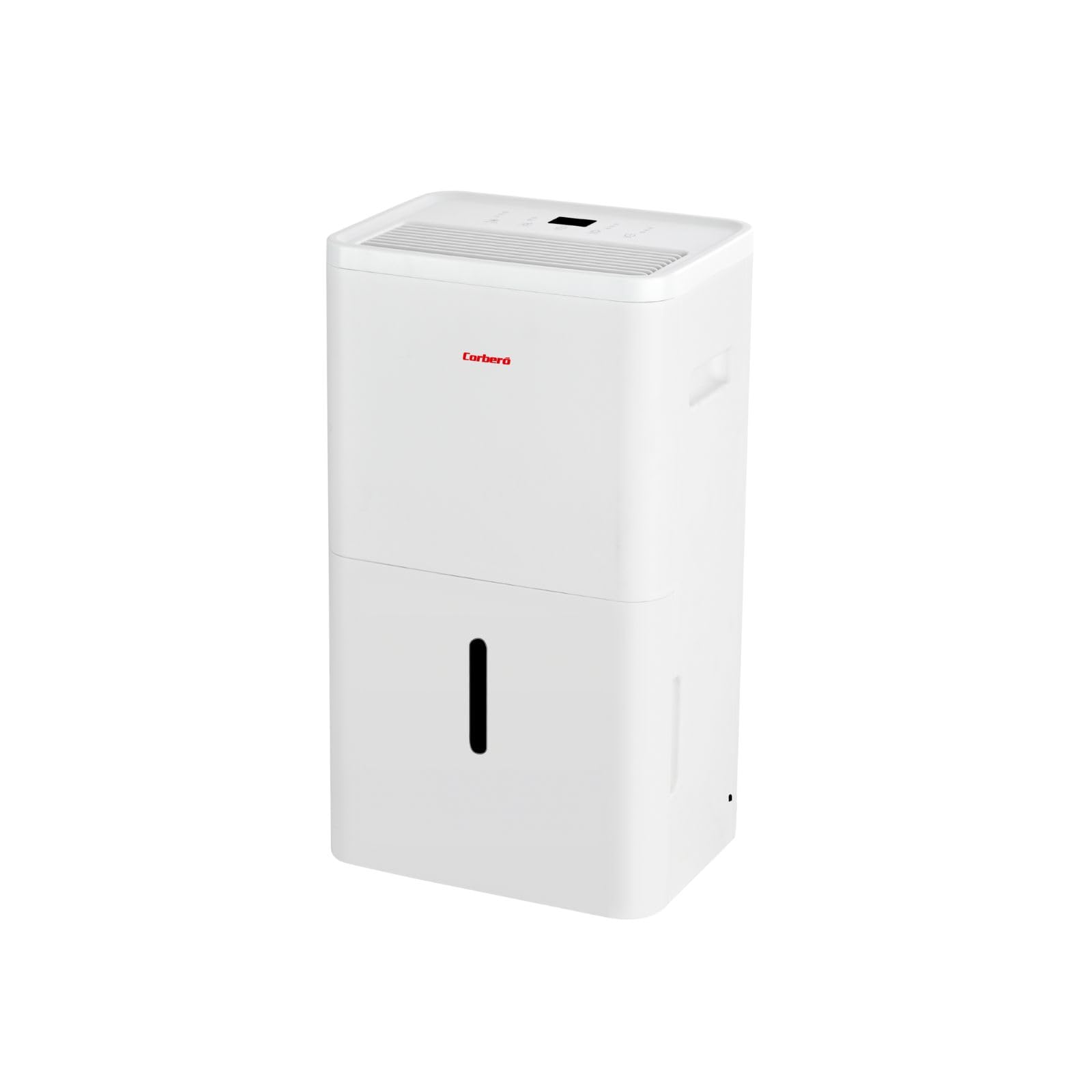 Osuszacz powietrza Corberó | CDG30 | Pojemność 30 l/dzień | Zbiornik 6,5 l | Ciągły drenaż | Automatyczne wyłączanie | ekologiczny czynnik chłodniczy R290 | Niskie zużycie energii | biały