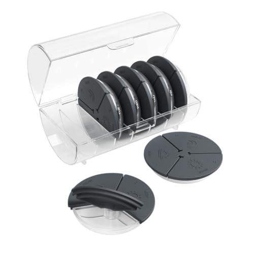 Image of Ezy Dose Weekly (7-Day) Daily Pill Case, Medicine Planner, Vitamin Organizer Container, Compact Round Containers with Flexible Lids and Removable Compartments, 3 Times a Day, Soft Black, BPA Free