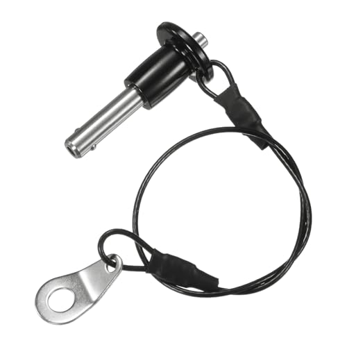 M METERXITY Goupille de Verrouillage à Bille à Bouton-Poussoir, 6mm Diamètre, 15mm Longueur d'Utilisation Broches de Verrouillage à Dégagement Rapide avec Câble Longe [Acier Inoxydable 304]