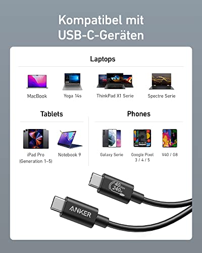 Anker USB 4 Kabel 240W 40 Gbit/s Datentransfer 8K [1m] – Ansicht 3