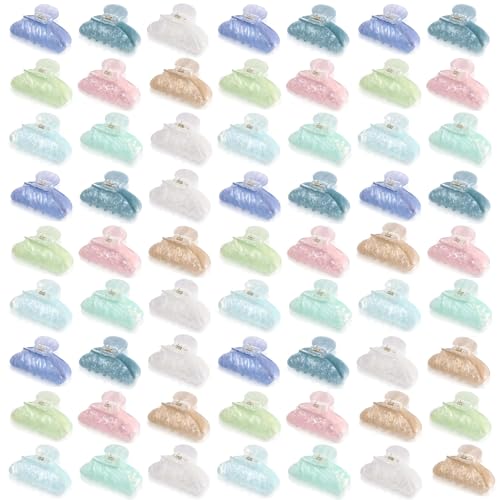 64 pinzas acrílicas grandes para cabello multicolor miniatura 1