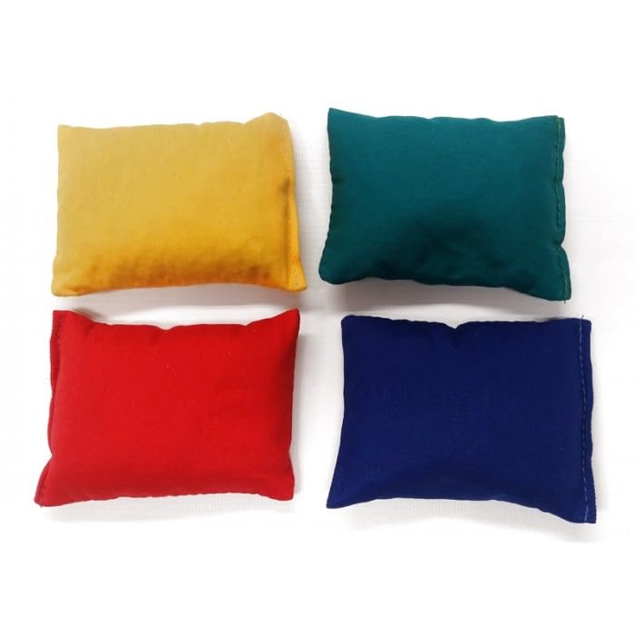 XYZ Bean Bags - Pack Of 4 (1 Of Each 4 Colour) / Pre Sport/Games/School/Garden/Throw, Assorted