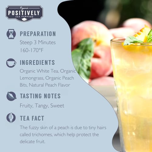 Image of Organic Positively Tea Company, White Peach Lemonade Tea, Loose Leaf, 4 Ounce